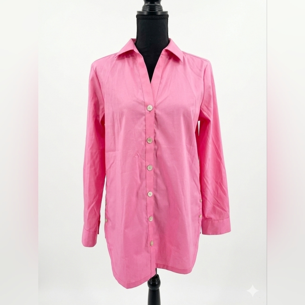 Foxcroft Women's Bright Pink Button-Down Shirt